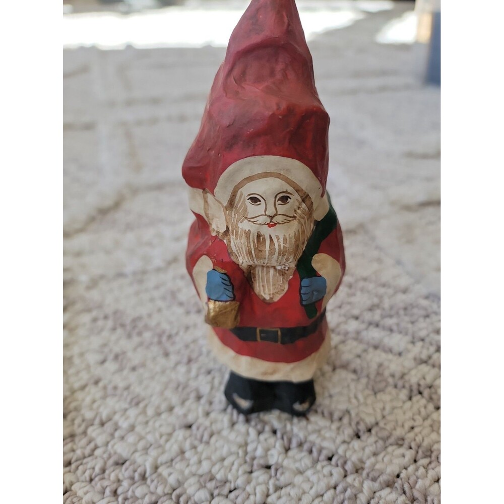 Paper Mache Handmade Santa 6.5"